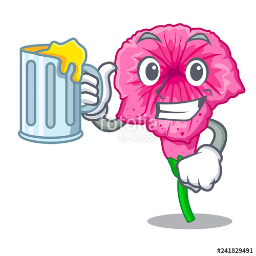 500x500 with juice petunia flower grows in character pots stock image