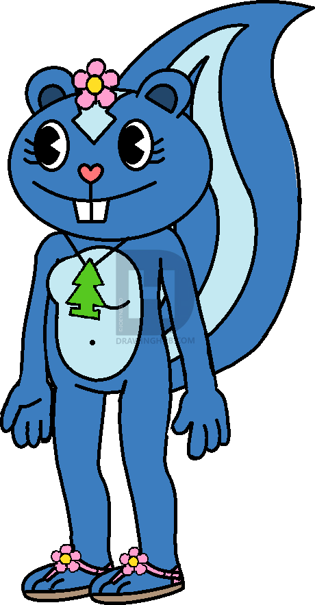 460x883 How To Draw Petunia, Happy Tree Friends, Step