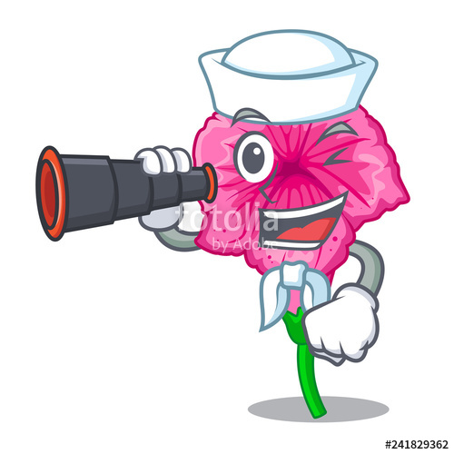 500x500 sailor with binocular petunia flower grows in character pots