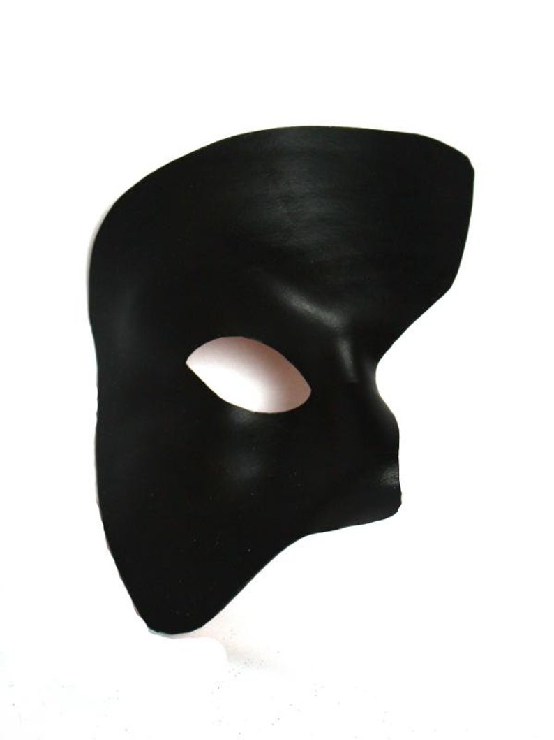 794x1059 Black White Leather Phantom Of The Opera Mask Masquerade Ball Etsy