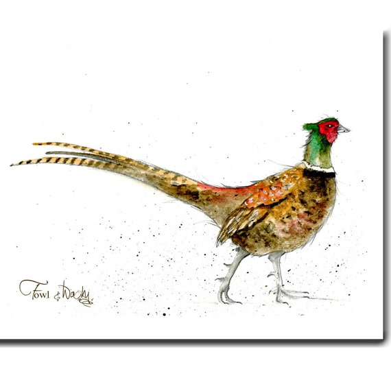 570x570 pheasant tea towel cotton kitchen towel country etsy