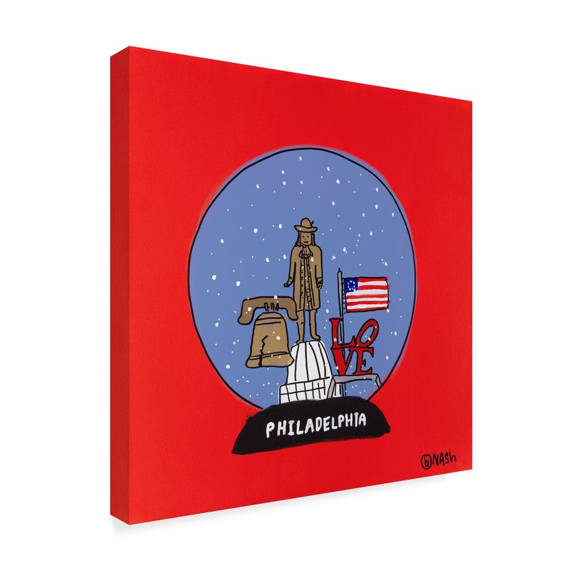 800x800 Winston Porter 'philadelphia Snow Globe' Drawing Print On Wrapped