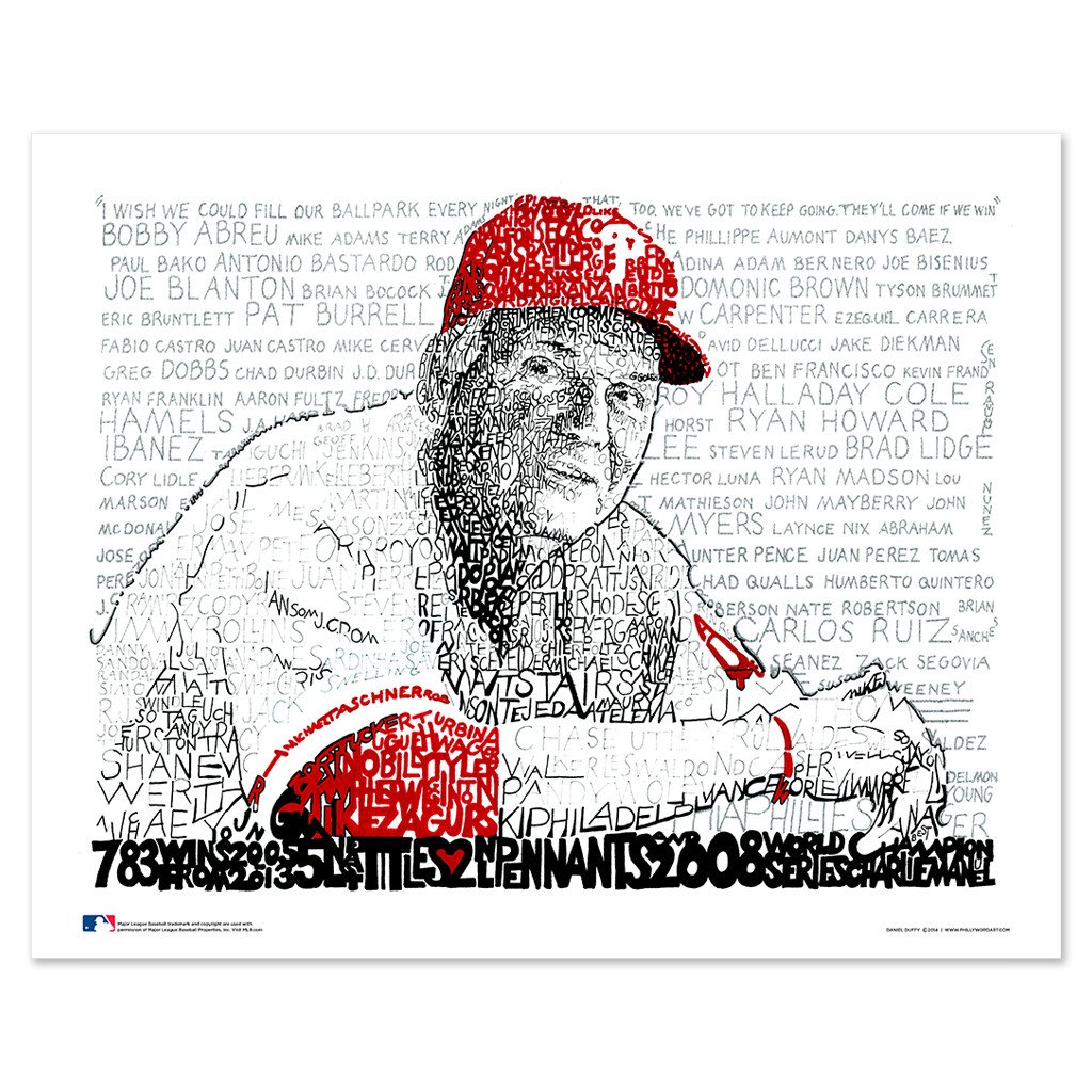 1024x1024 Charlie Manuel Word Art Poster Philadelphia Phillies Gifts