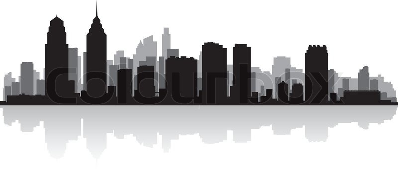 800x340 Philadelphia Skyline Outline Free Download Clip Art