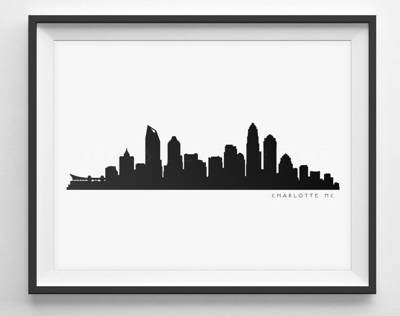 794x627 Charlotte Skyline Silhouette Printable Skyline Etsy