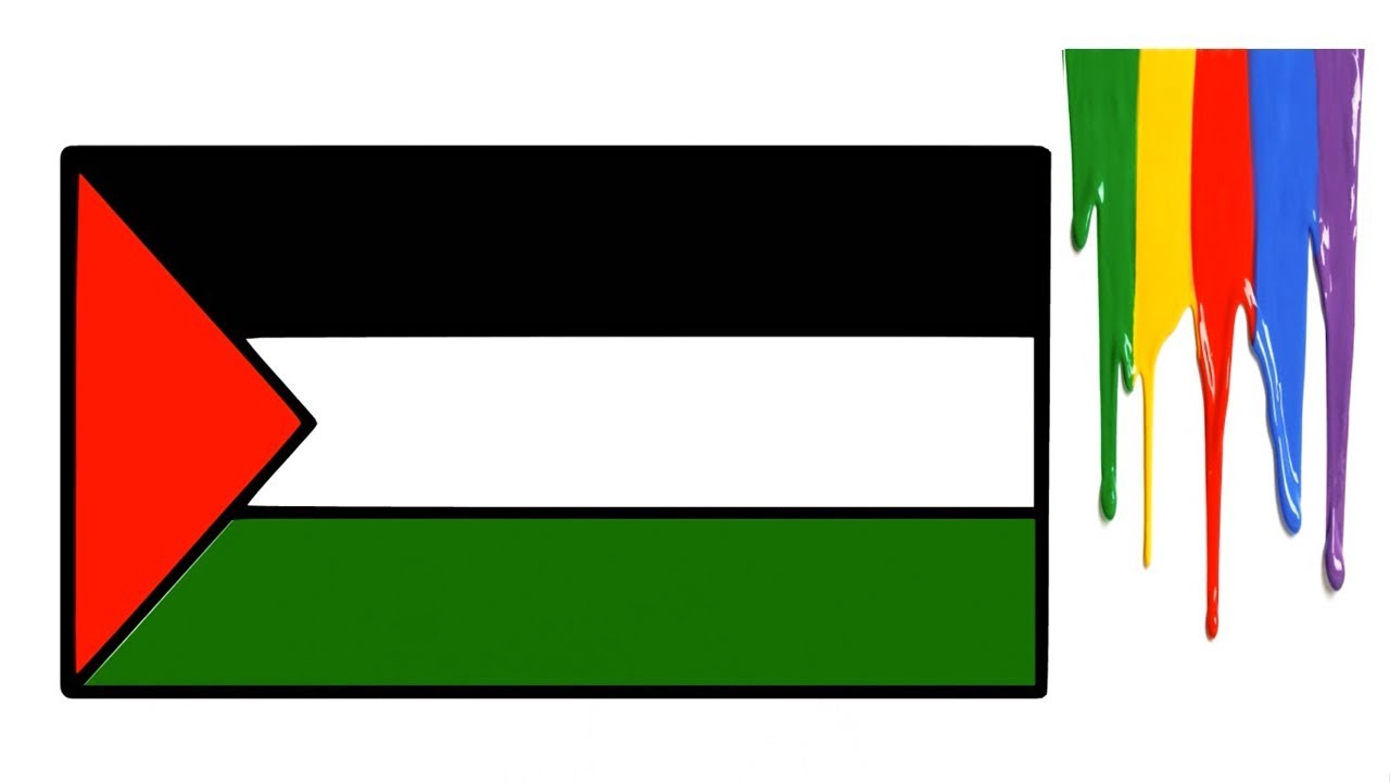 1280x720 How To Draw Palestine Flag Color Learn Step