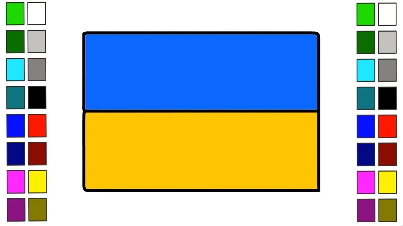 1280x720 How To Draw Ukraine Flag For Kids Easy Color Learn Step