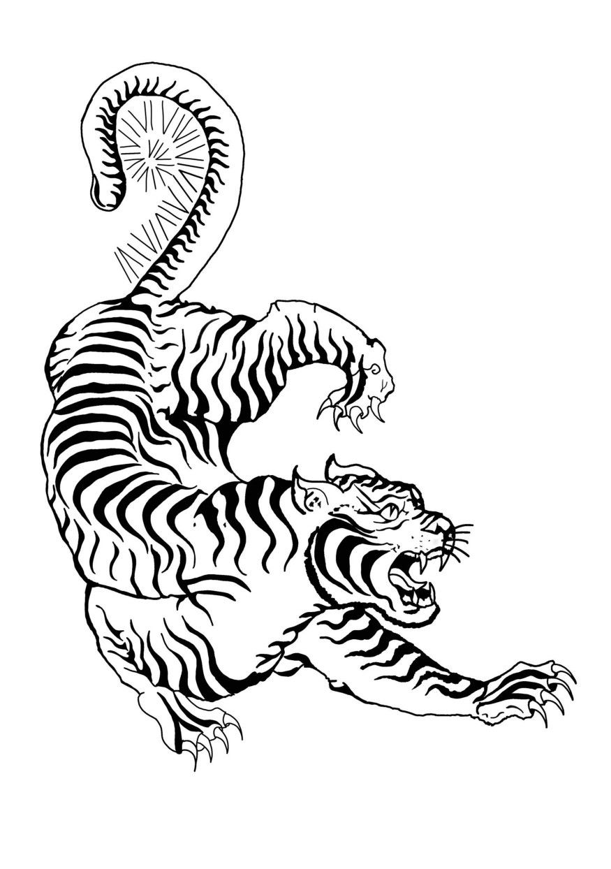 875x1244 Sak Yant Tiger Design Thaitoo Tattoos, Sak Yant Tattoo, Tribal