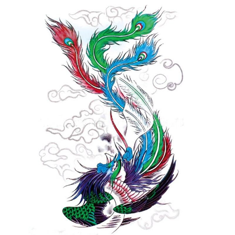 800x800 Personality Tattoo New Large Big Tatoo Sticker Sketch Color