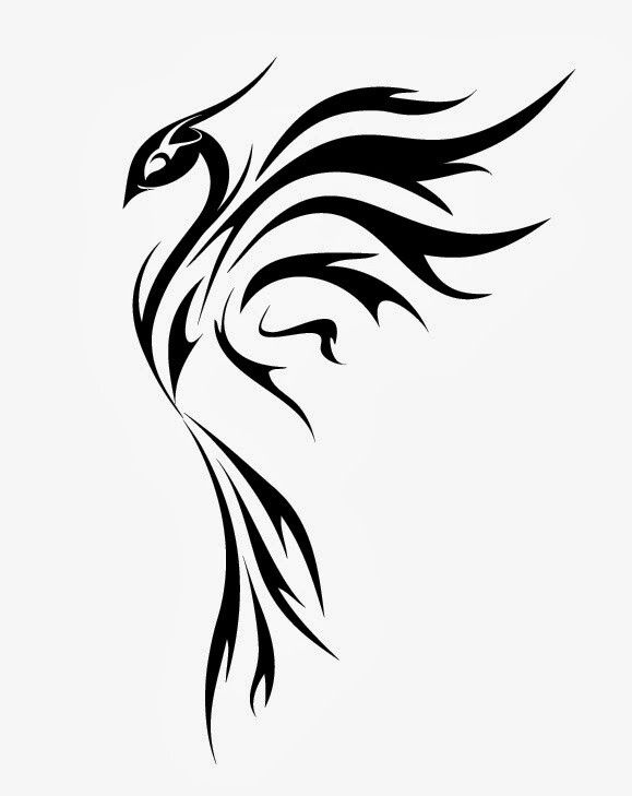 579x729 Phoenix Lineart Tribal For Free Download