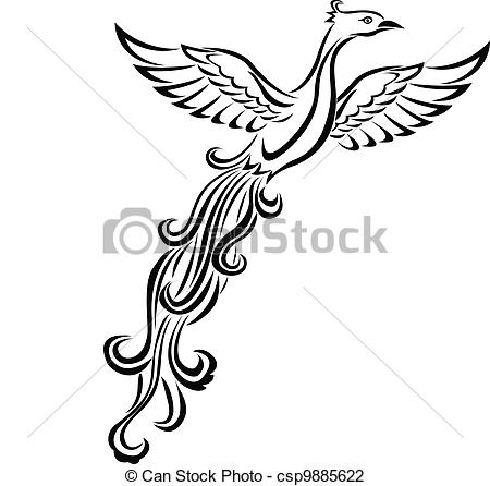 450x446 Phoenix Clipart Line Drawing
