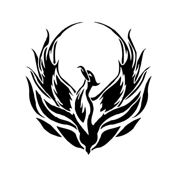 600x600 Simple Color Vinyl Phoenix Rising From The Fire Stickers Factory