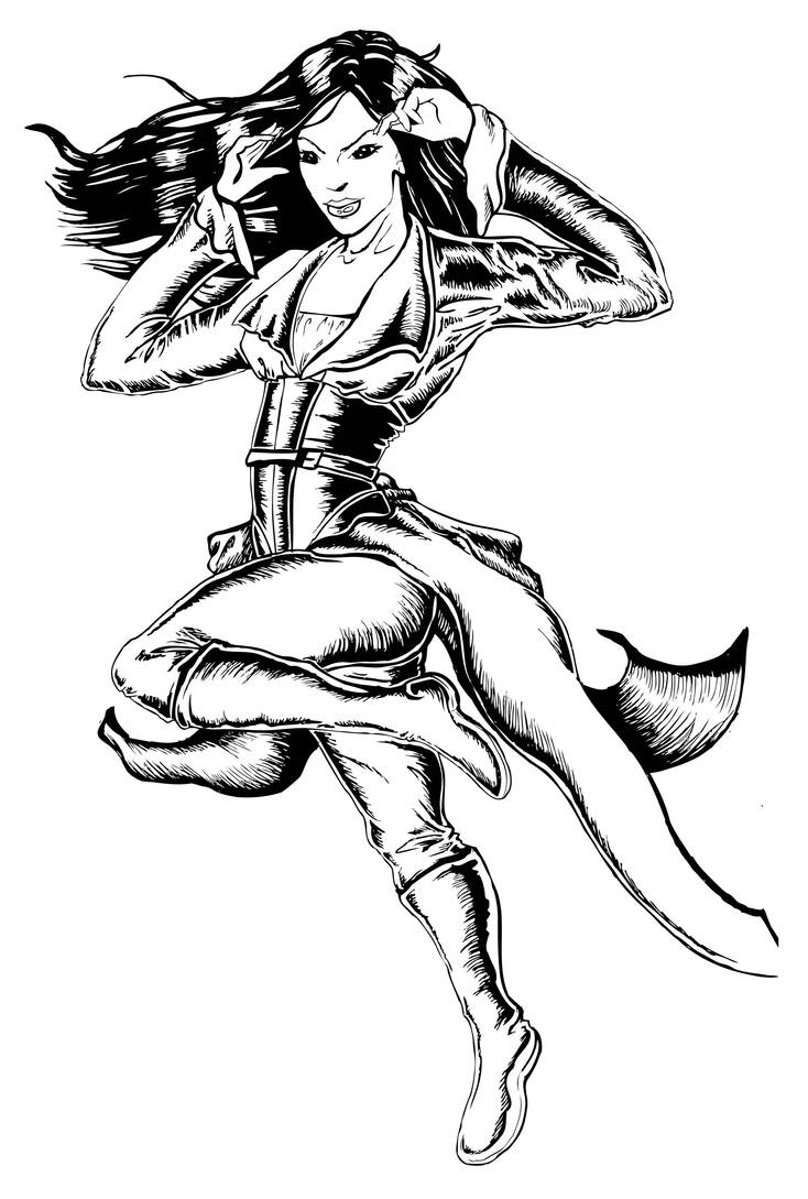 734x1089 Dark Phoenix Line Art