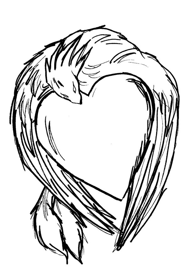 600x875 Phoenix Tattoos Clipart Line