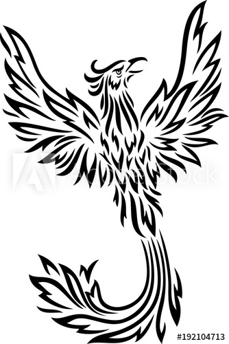 334x500 Phoenix Tattoo Isolated On White Background