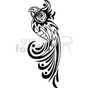 300x300 Tribal Phoenix, Left Facing Clipart Royalty Free Clipart