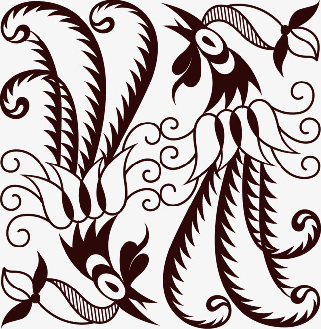 650x666 black line phoenix, line clipart, black, line png image