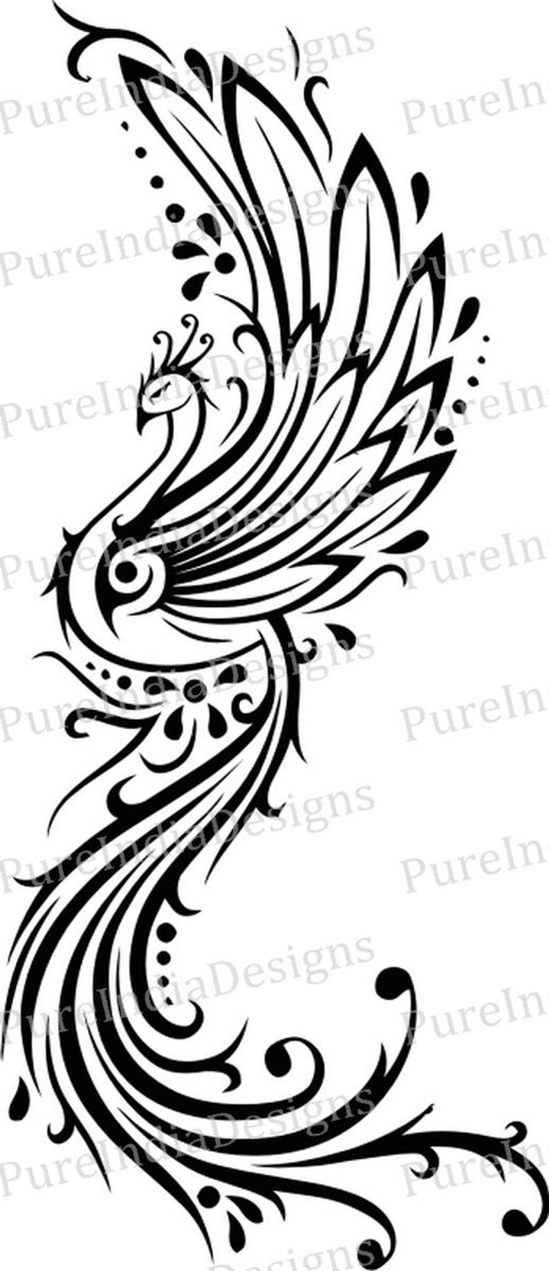 794x1836 Huge Collection Of 'phoenix Silhouette Tattoo' Download More Than