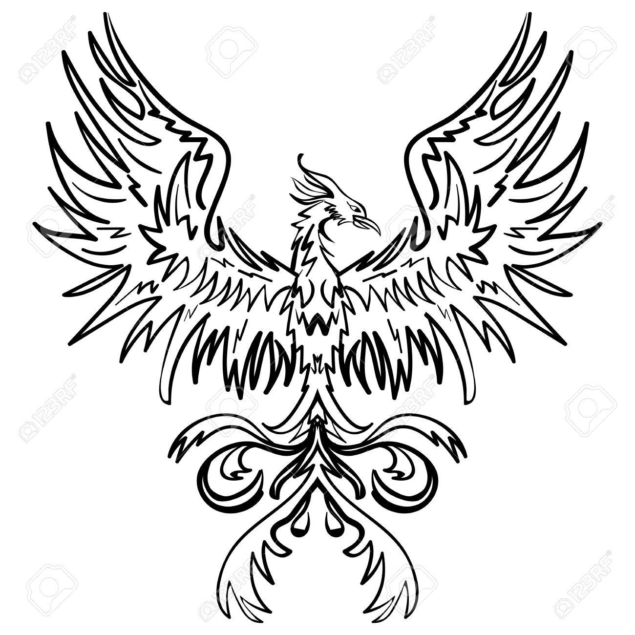 1300x1300 Phoenix Tattoos Clipart Sketch