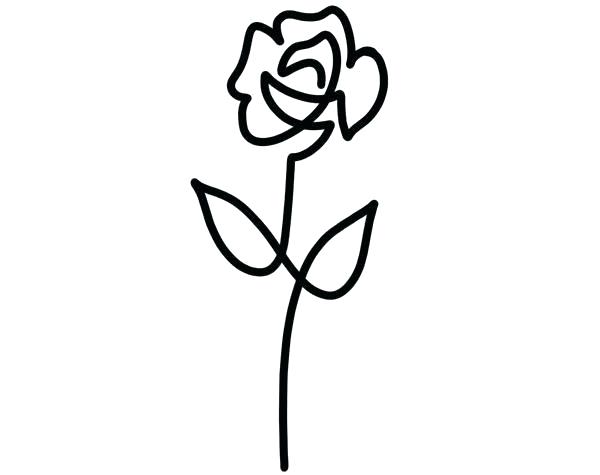 600x475 Simple Rose Drawing Simple Rose Outline Rose Flower Outline