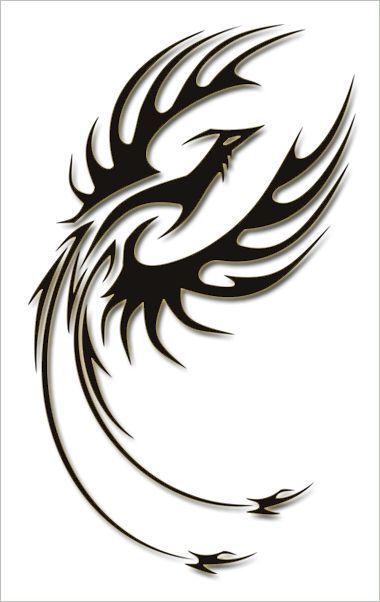 380x602 Male Tribal Phoenix Tattoo Designs