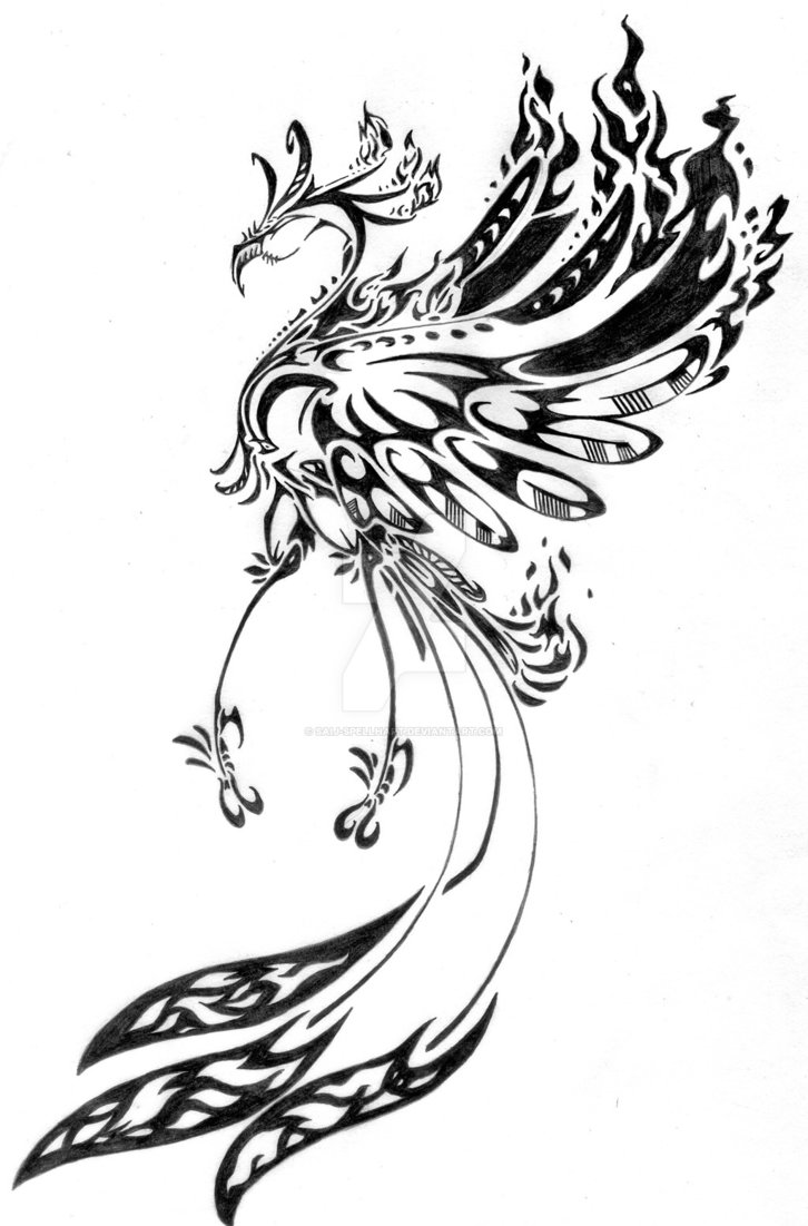 726x1101 Phoenix Tattoo Design