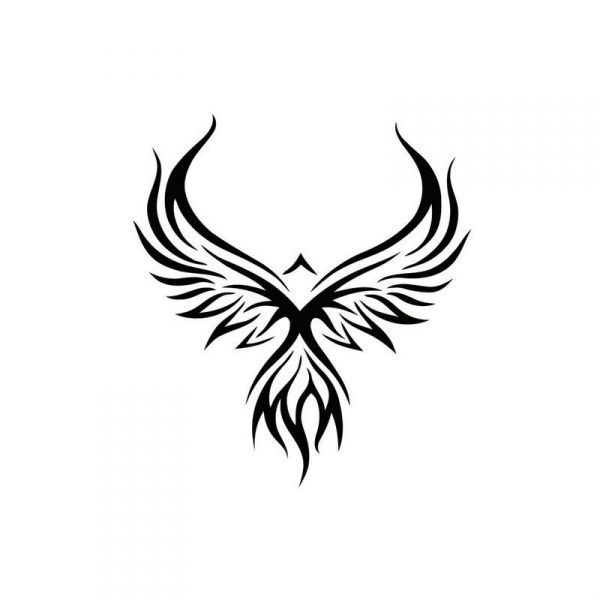 600x600 Tribal Phoenix Tattoo Design