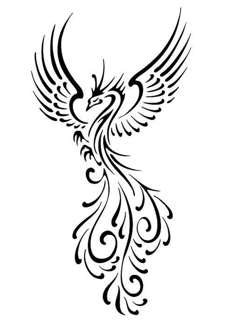 794x1124 Intricate Tribal Phoenix With Open Wings Vinyl Decal For Car Etsy
