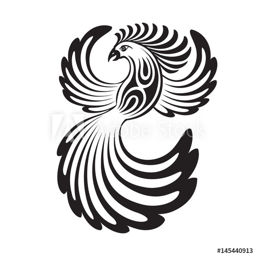 500x500 Phoenix With Open Wings