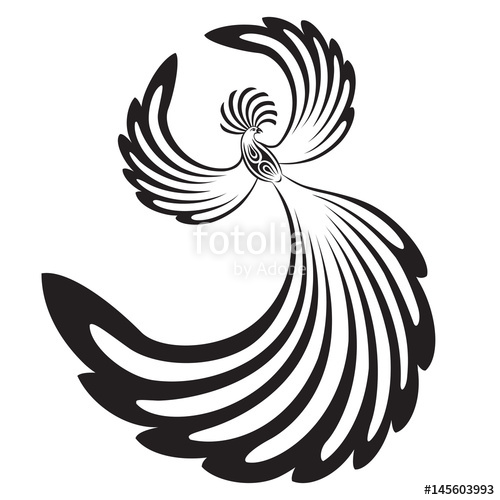 500x500 Phoenix With Open Wings Stock Image And Royalty Free Vector
