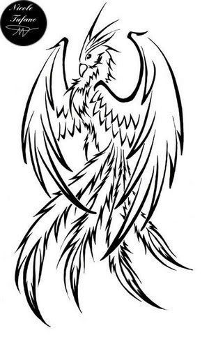 300x493 Tribal Phoenix Tattoo Designs Color