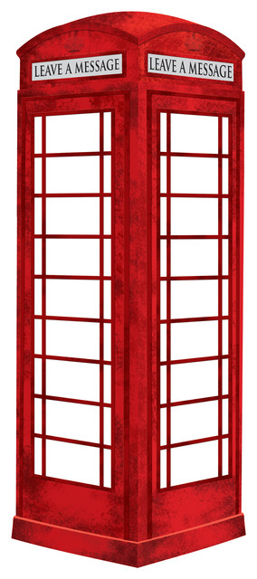 284x640 London Phone Booth Wall Decal
