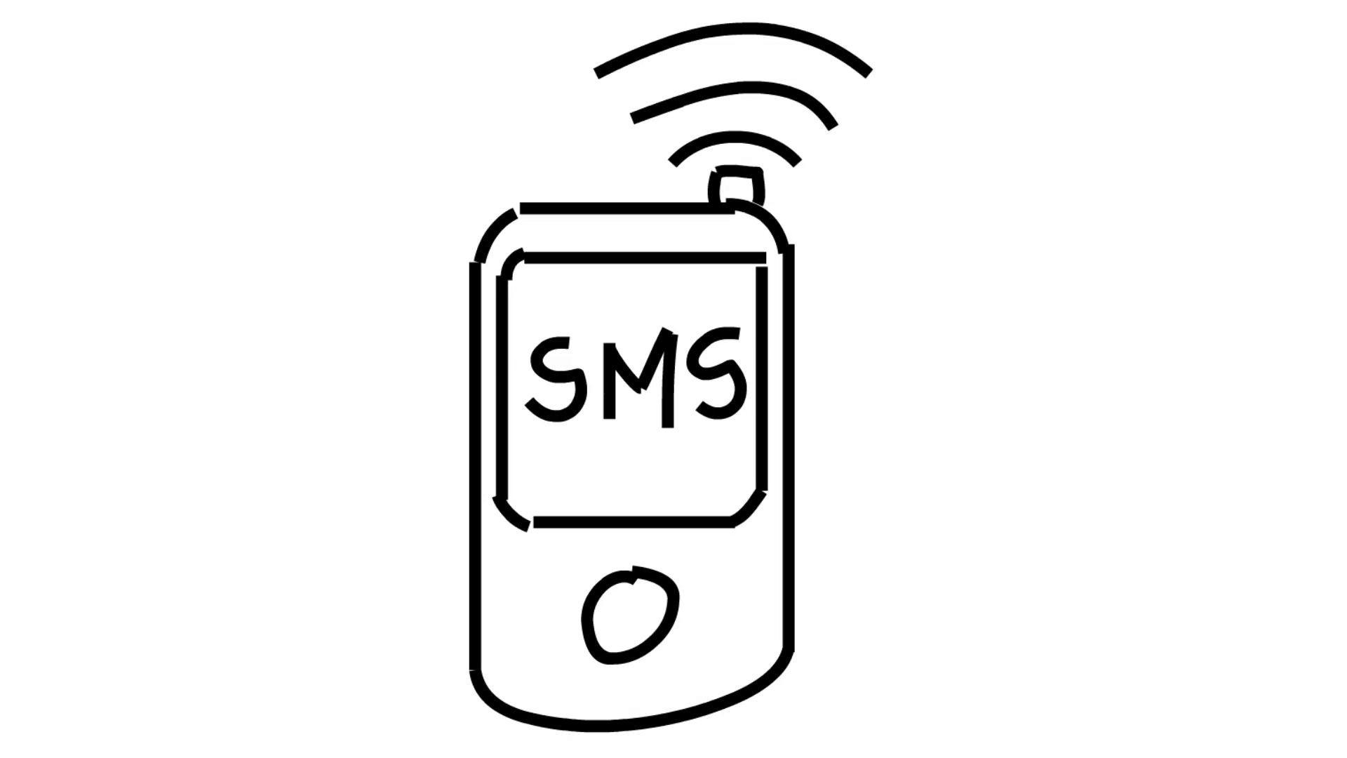 1920x1080 Sms Messag Mobile Phone Line Drawing Illustration Animation