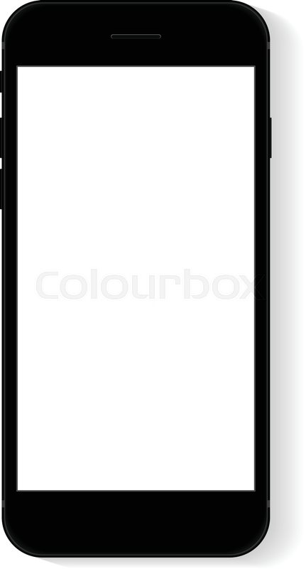 431x800 Black Flat Phone White Screen, Vector Stock Vector Colourbox