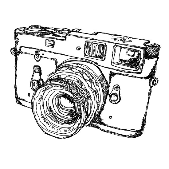 550x550 rangefinder style camera drawing posters