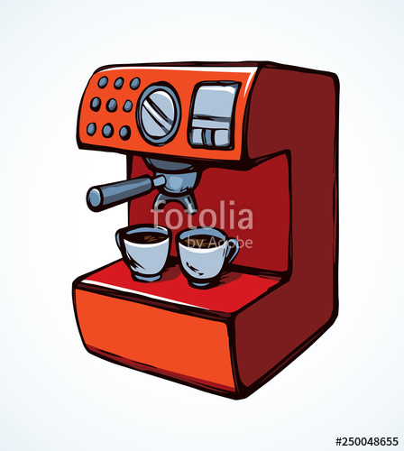 448x500 Coffee Maker Vector Drawing Stock Image And Royalty Free Vector