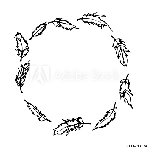 500x500 Feather Circle Frame And Border