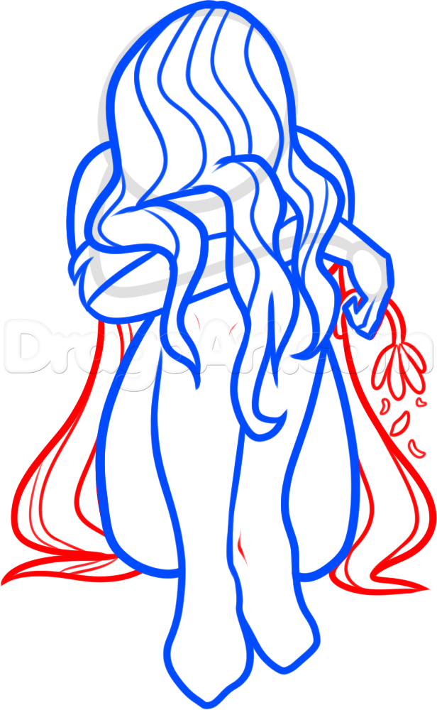616x1000 How To Draw A Girl Crying, Step