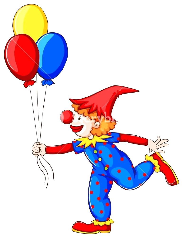 772x1000 Draw Clown A Coloured Drawing Of A Clown With Balloons On A White