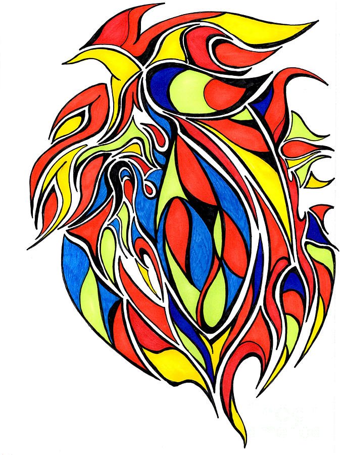 673x900 Abstract Drawing In Primary Colors Drawing