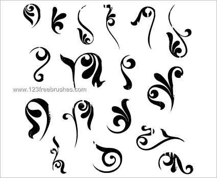 425x350 grunge floral shapes free for photoshop my photoshop