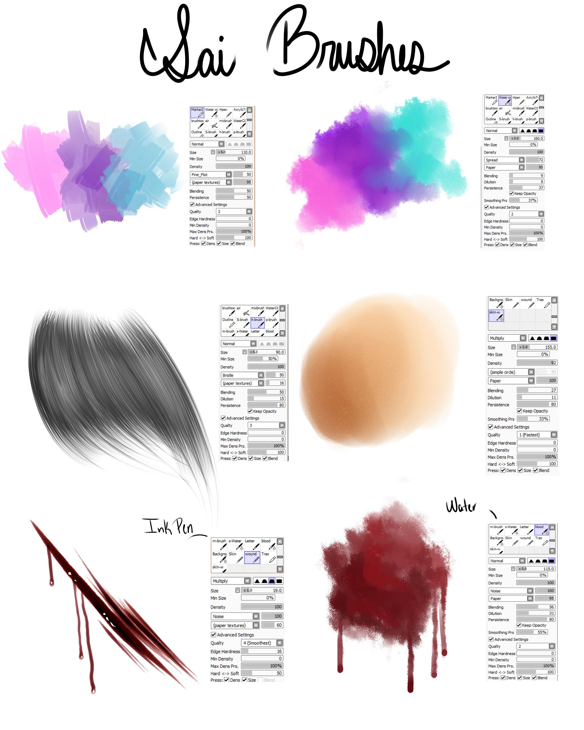 2000x2500 My Brushes For Paint Tool Sai