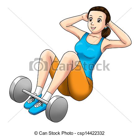 450x441 Fitness Sit Up Cartoon Illustration Of A Woman Doing Sit Up
