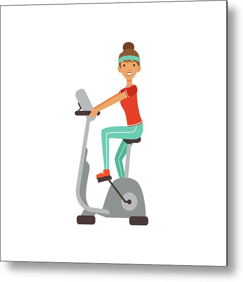 493x572 Young Woman Character Training On An Exercise Bike, Girl Working