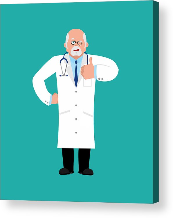 596x750 doctor winks and thumb up happy physician merry vector