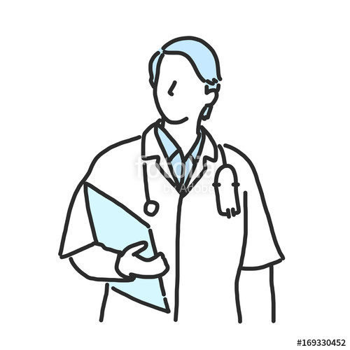 500x500 Doctor Line Drawing And Hand Drawn Vector Illustration Stock