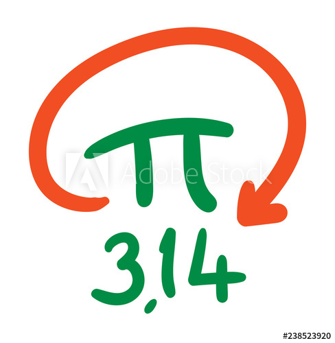 488x500 Hand Drawing Pi Number And Arrow Vector