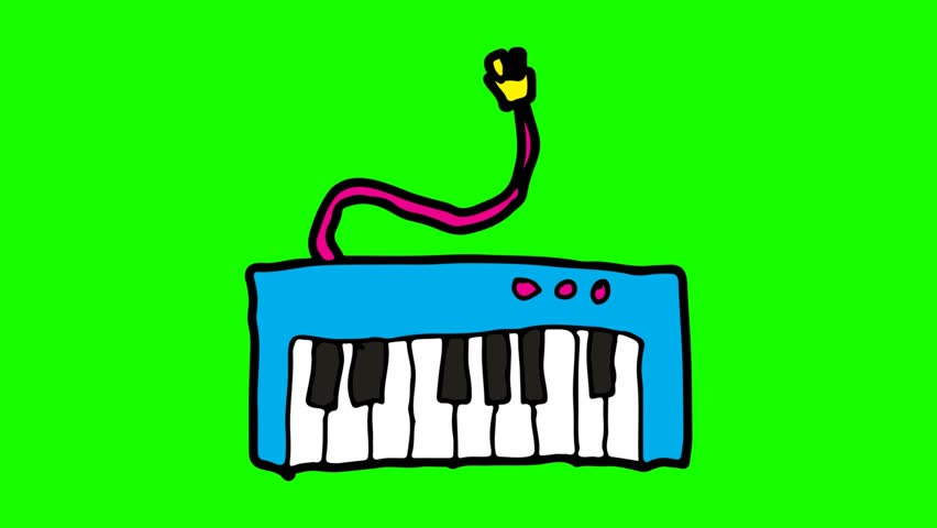 852x480 Drawing Piano Key Stock Video Footage