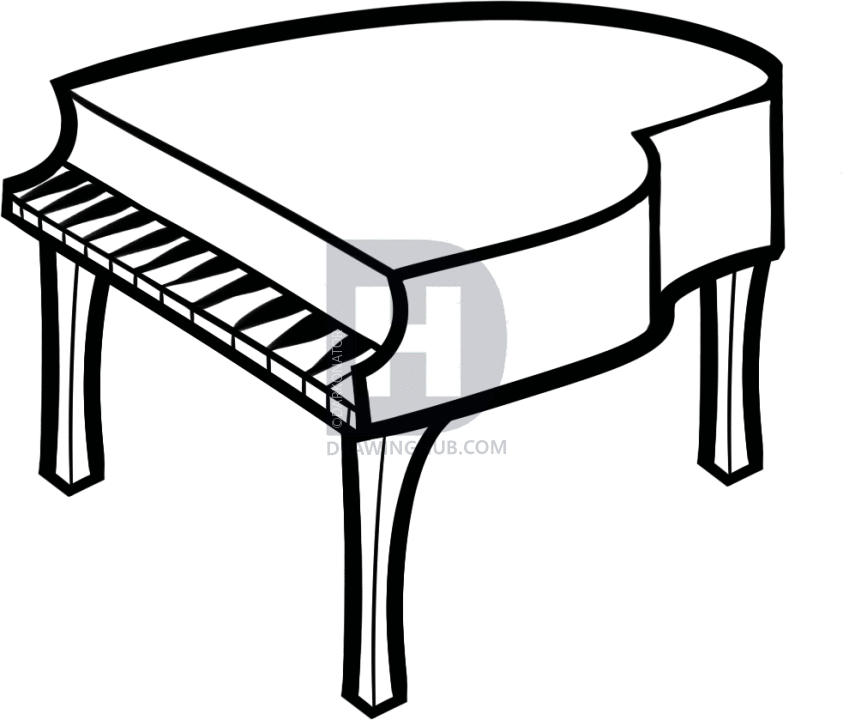 843x720 How To Draw A Piano For Kids, Step
