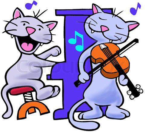480x438 Cats Playing Piano Violin Together Kitten On The Wall Cat